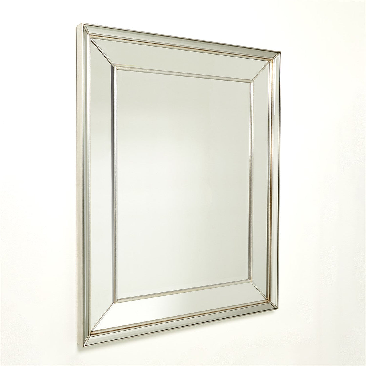 Global Views Bevel on Bevel Mirror Silver Leaf 3.31578