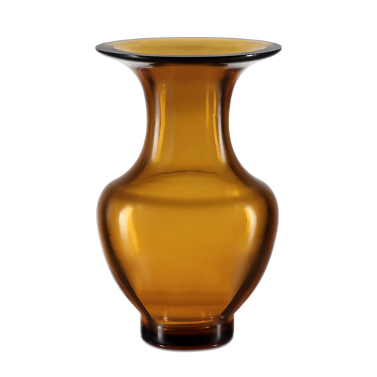 Currey & Co. 8.75" Amber & Gold Peking Vase 1200-0676