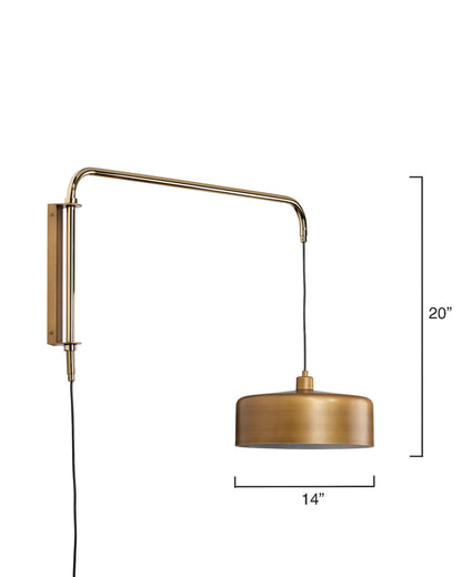 Jamie Young Jeno Swing Arm Wall Sconce, Large 4JENO-LGBR