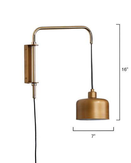 Jamie Young Jeno Swing Arm Wall Sconce, Small  4JENO-SMBR