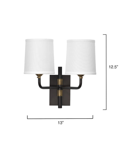 Jamie Young Lawton Double Arm Wall Sconce 4LAWT-DBOB