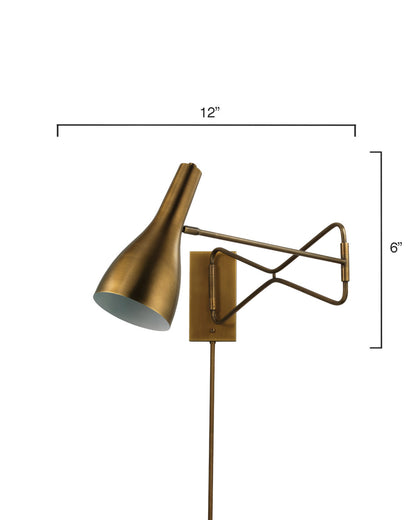 Jamie Young Lenz Swing Arm Wall Sconce 4LENZ-SCAB