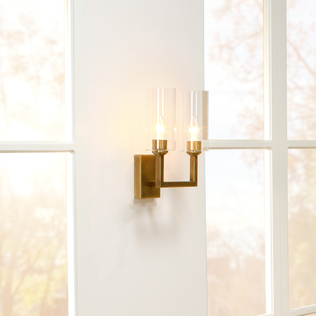 Jamie Young Linear Double Wall Sconce 4LINE-DBAB