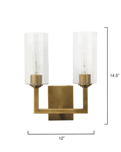 Jamie Young Linear Double Wall Sconce 4LINE-DBAB