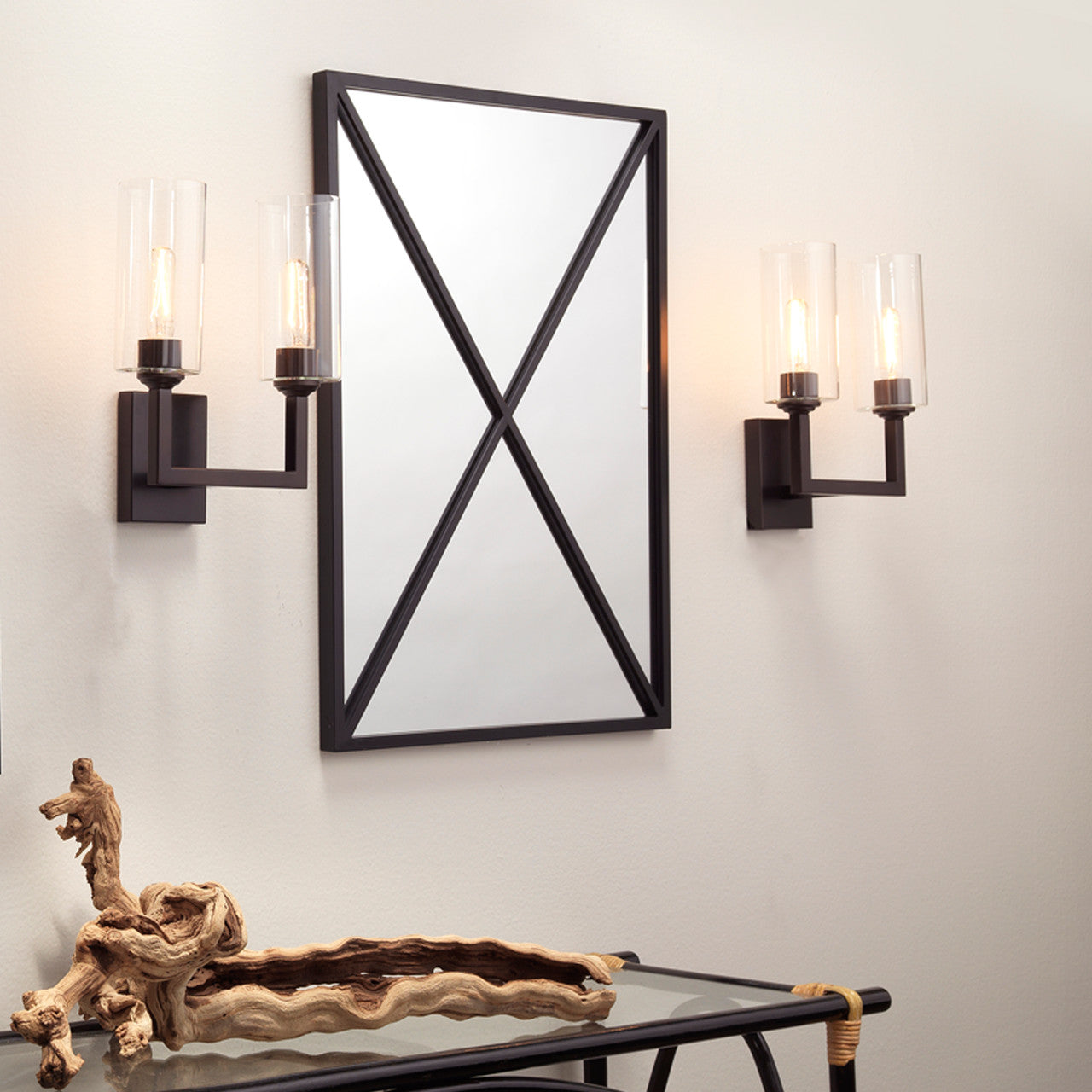 Jamie Young Linear Double Wall Sconce 4LINE-DBOB