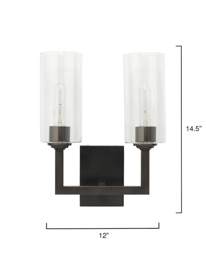 Jamie Young Linear Double Wall Sconce 4LINE-DBOB