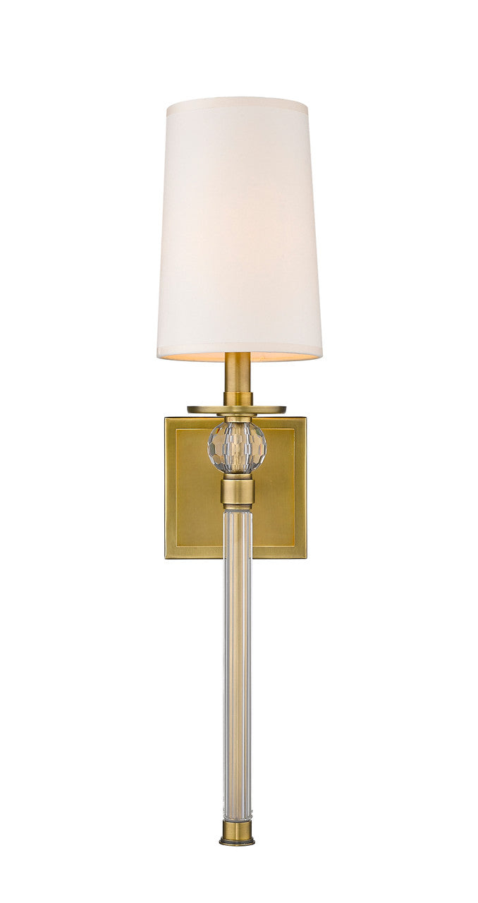 Z-Lite Mia 1 Light Wall Sconce in Rubbed Brass 805-1S-RB