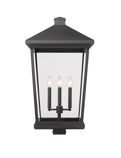 Z-Lite Beacon 4 Light Outdoor Post Mount Fixture in Black 568PHXXLS-BK