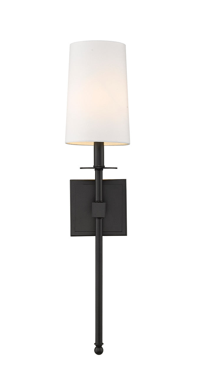 Z-Lite Camila 1 Light Wall Sconce in Matte Black 811-1S-MB