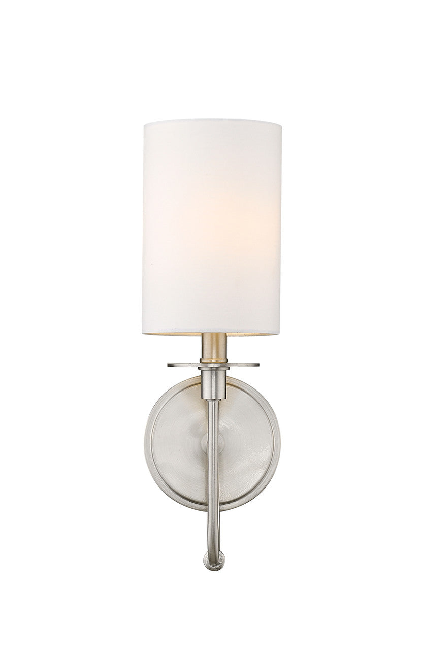 Z-Lite Ella 1 Light Wall Sconce in Brushed Nickel 809-1S-BN