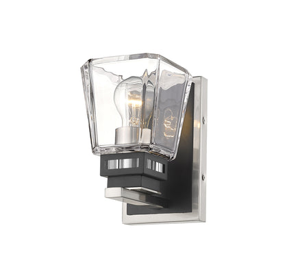 Z-Lite Jackson 1 Light Wall Sconce in Brushed Nickel + Matte Black 474-1S-BN-MB