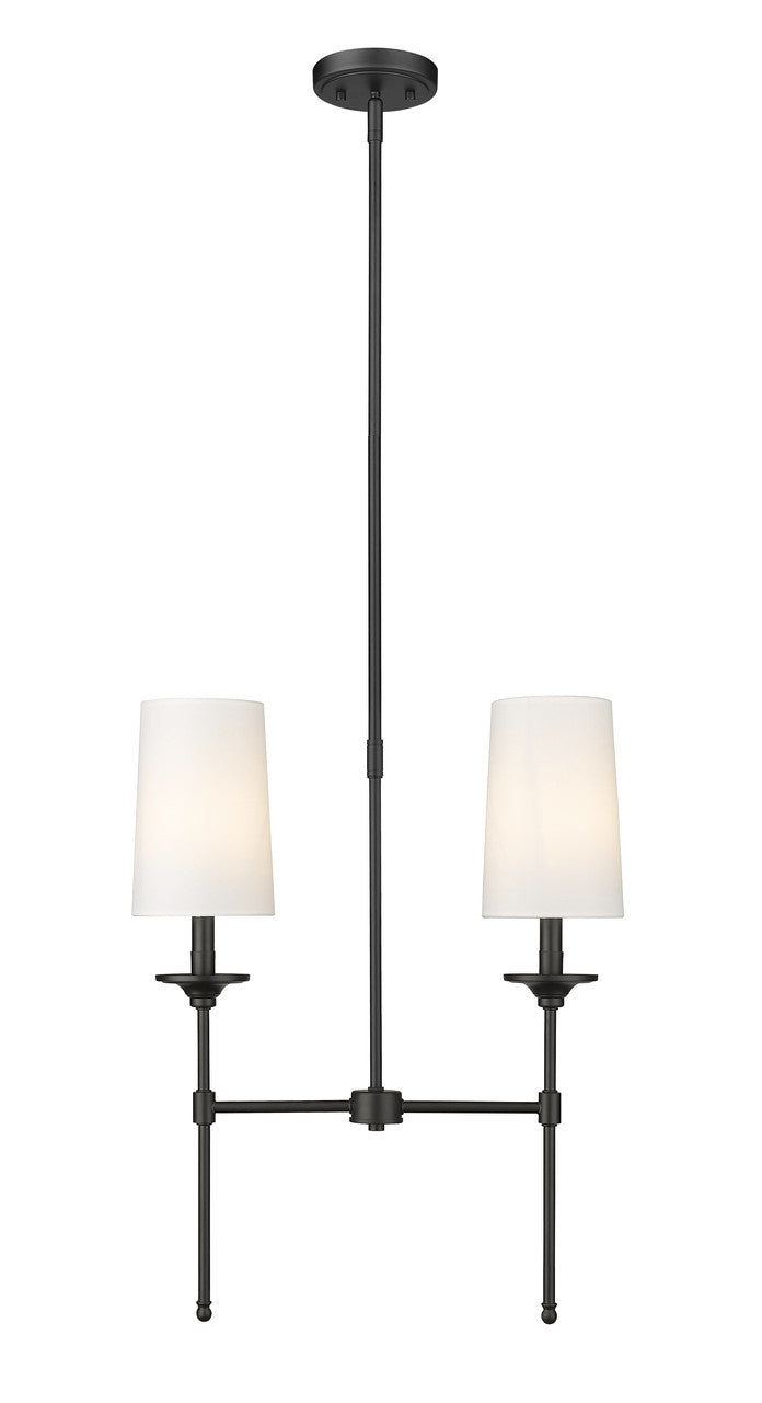 Z-Lite Emily 2 Light Linear Chandelier in Matte Black 3033-2L-MB