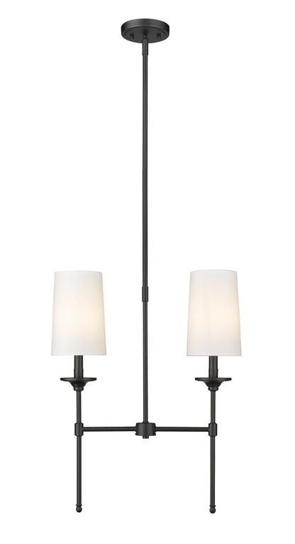 Z-Lite Emily 2 Light Linear Chandelier in Matte Black 3033-2L-MB