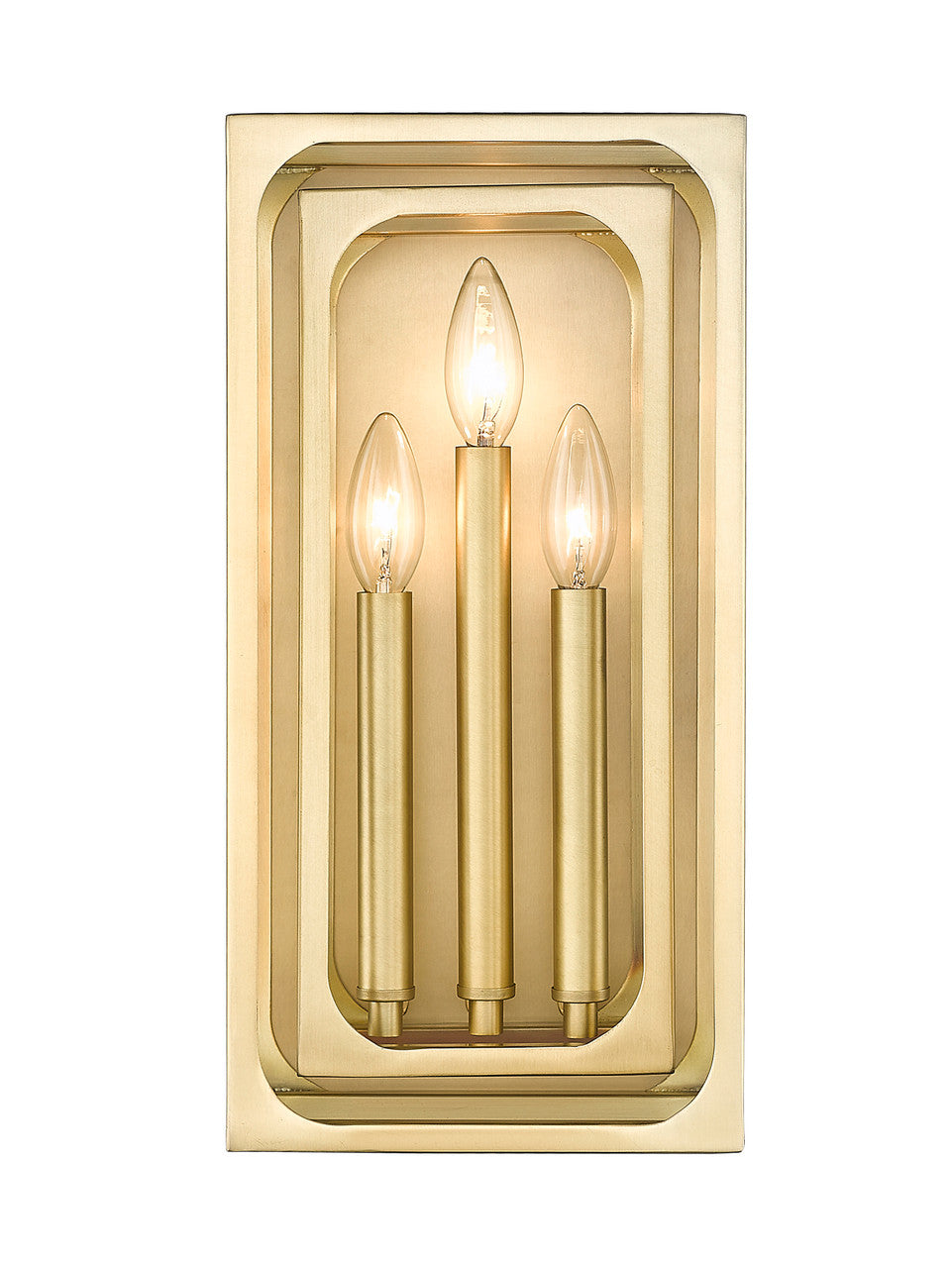 Z-Lite Easton 3 Light Wall Sconce in Rubbed Brass 3038-3S-RB