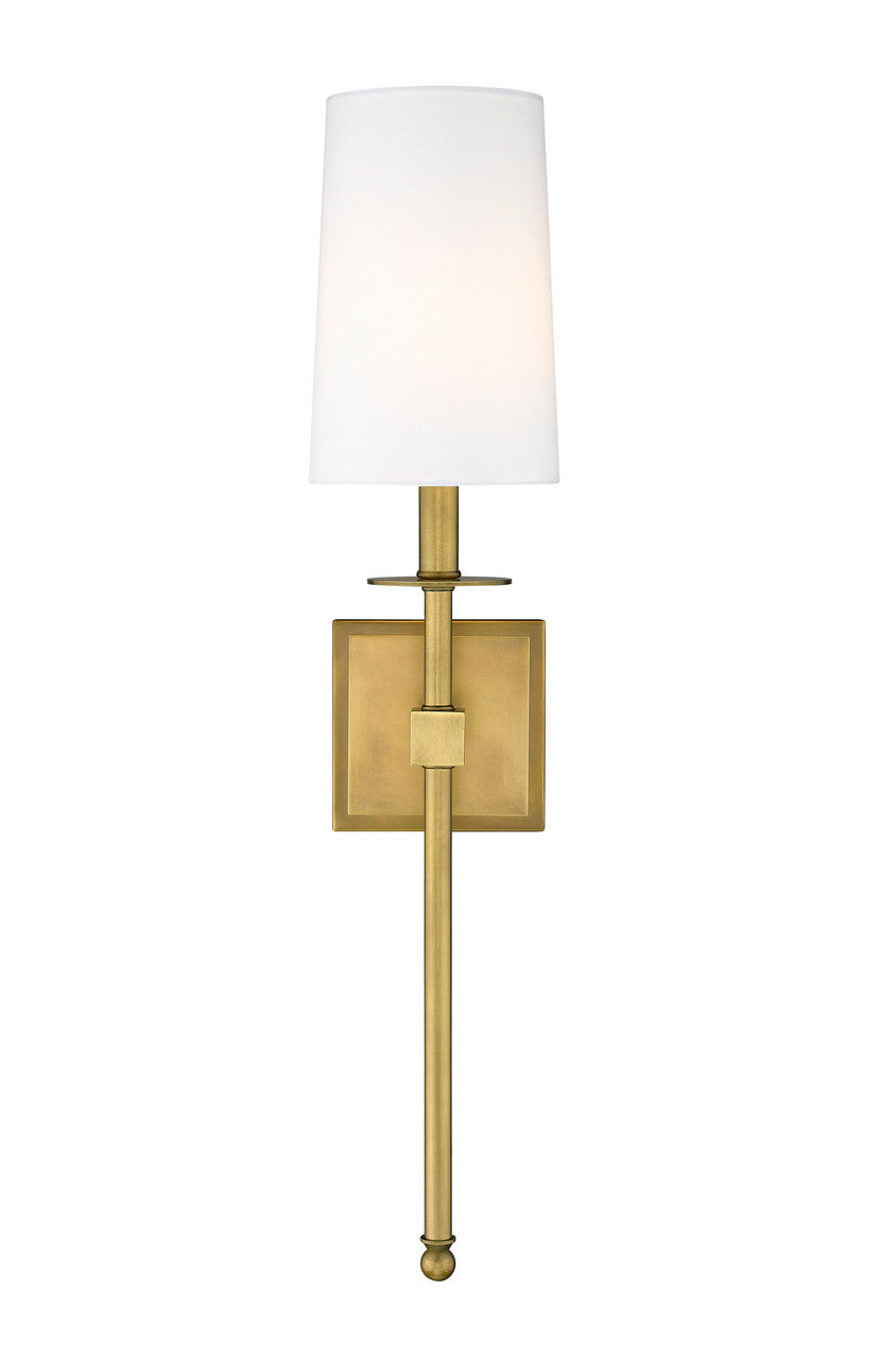 Z-Lite Camila 1 Light Wall Sconce in Rubbed Brass 811-1S-RB-WH