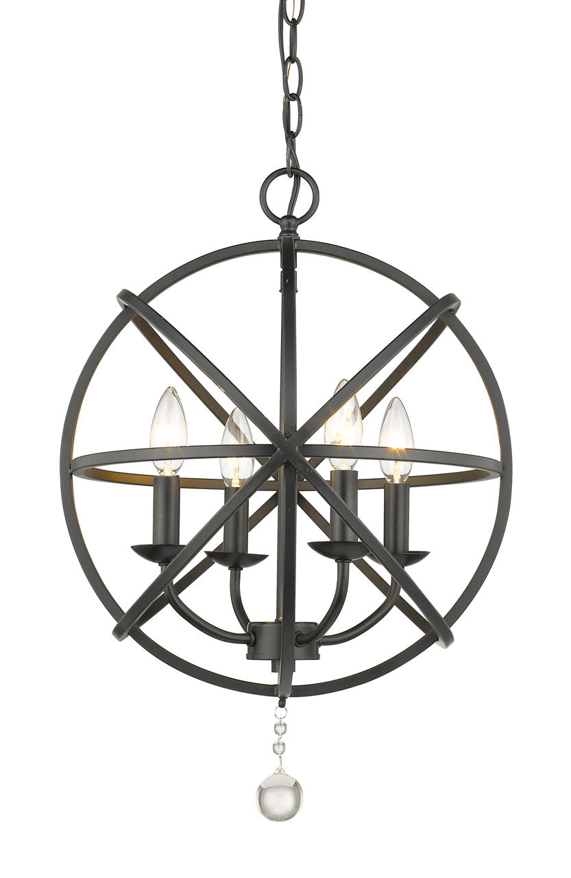 Z-Lite Tull 4 Light Chandelier in Matte Black 458-16MB