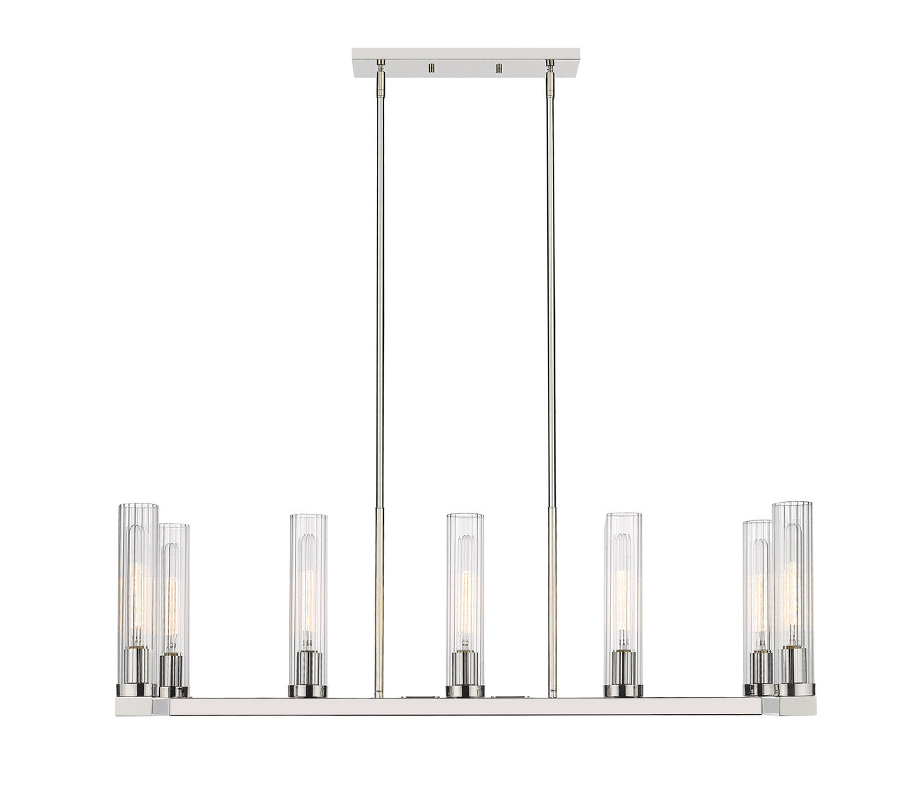 Z-Lite Beau 7 Light Linear Chandelier in Polished Nickel 3031-7L-PN