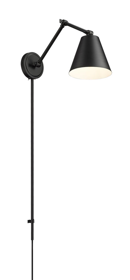 Z-Lite Regent 1 Light Wall Sconce in Matte Black 347S-MB