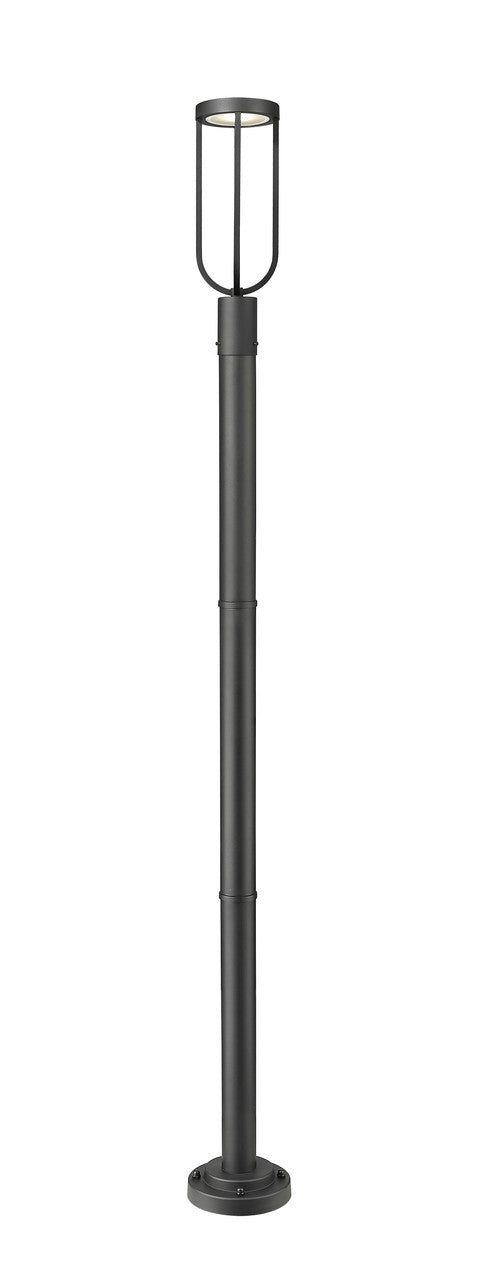 Z-Lite Leland 1 Light Outdoor Post Mounted Fixture in Sand Black 5005PHM-567P-BK-LED