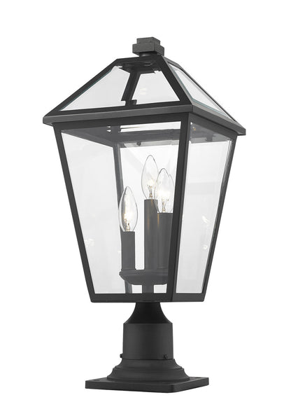 Z-Lite Talbot 3 Light Outdoor Pier Mounted Fixture in Black 579PHBR-533PM-BK