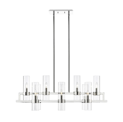 Z-Lite Datus 10 Light Linear Chandelier in Polished Nickel 4008-10PN