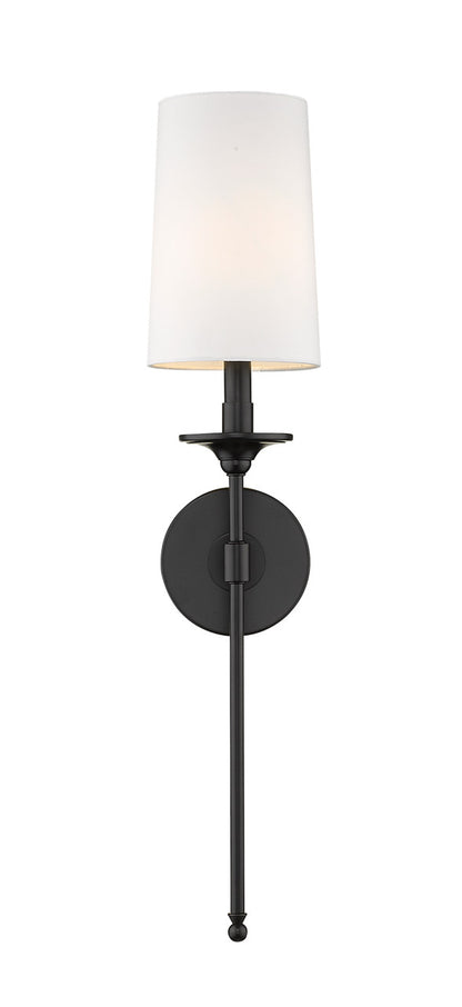 Z-Lite Emily 1 Light Wall Sconce in Matte Black 807-1S-MB