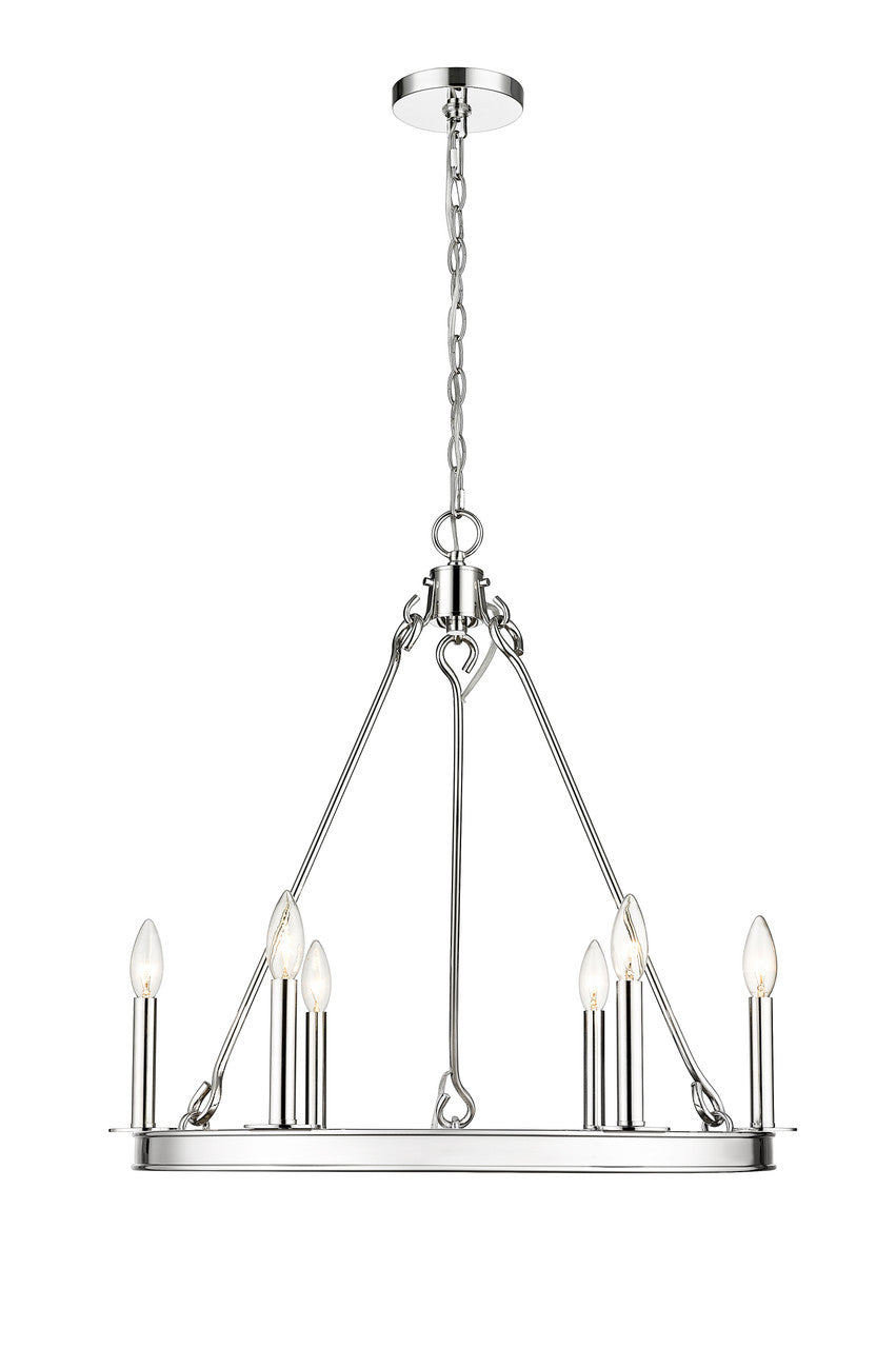 Z-Lite Barclay 6 Light Chandelier in Polished Nickel 482R-6PN