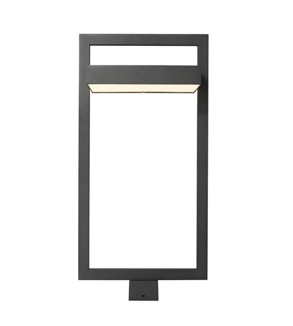 Z-Lite Luttrel 1 Light Outdoor Post Mount Fixture in Black 566PHXLS-BK-LED