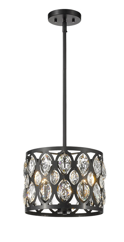 Z-Lite Dealey 3 Light Chandelier in Matte Black 6010-12MB