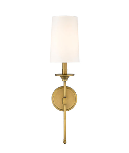 Z-Lite Emily 1 Light Wall Sconce in Rubbed Brass 3033-1S-RB