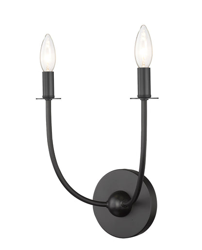 Z-Lite Shannon 2 Light Wall Sconce in Matte Black 3040-2S-MB