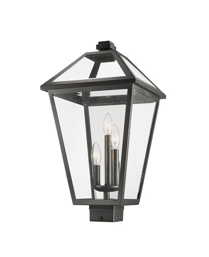 Z-Lite Talbot 3 Light Outdoor Post Mount Fixture in Black 579PHXLS-BK