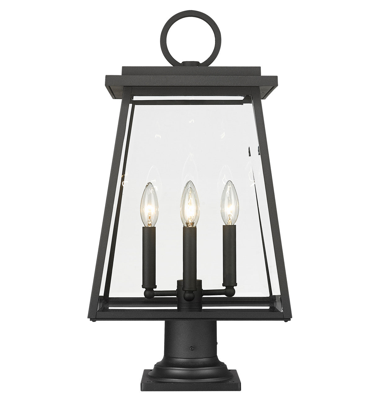 Z-Lite Broughton 4 Light Outdoor Pier Mounted Fixture in Black 521PHBR-533PM-BK