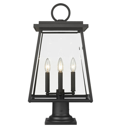 Z-Lite Broughton 4 Light Outdoor Pier Mounted Fixture in Black 521PHBR-533PM-BK