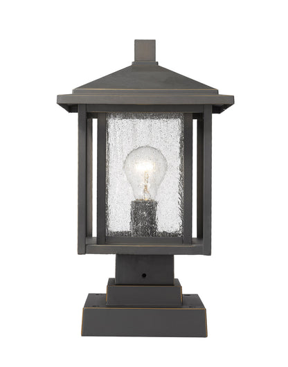 Z-Lite Aspen 1 Light Outdoor Pier Mounted Fixture in Oil Rubbed Bronze 554PHMS-SQPM-ORB