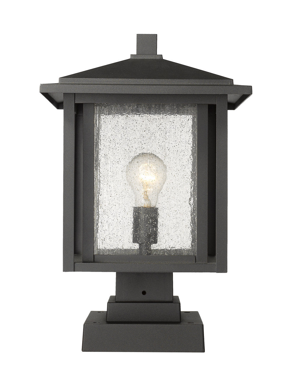 Z-Lite Aspen 1 Light Outdoor Pier Mounted Fixture in Black 554PHBS-SQPM-BK