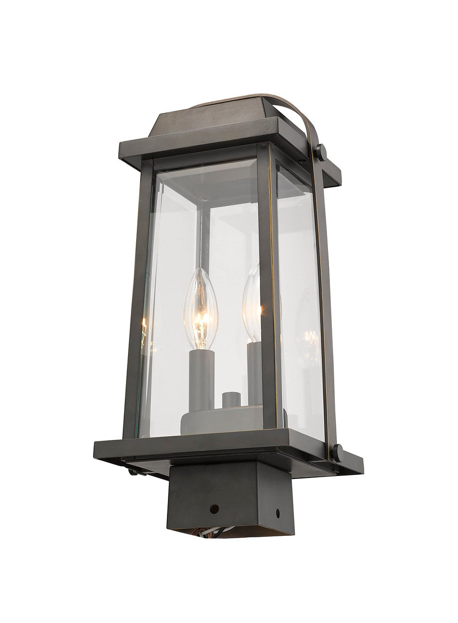 Z-Lite Millworks 2 Light Outdoor Post Mount Fixture in Oil Rubbed Bronze 574PHMS-ORB