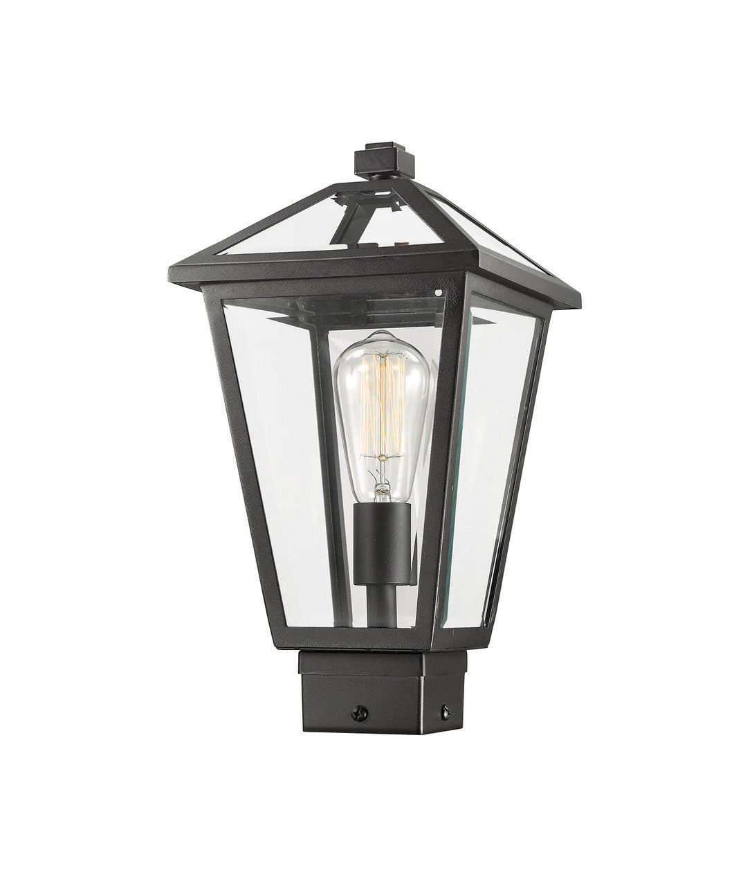 Z-Lite Talbot 1 Light Outdoor Post Mount Fixture in Black 579PHMS-BK