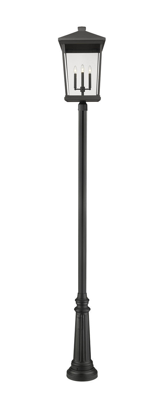 Z-Lite Beacon 4 Light Outdoor Post Mounted Fixture in Black 568PHXXLR-511P-BK