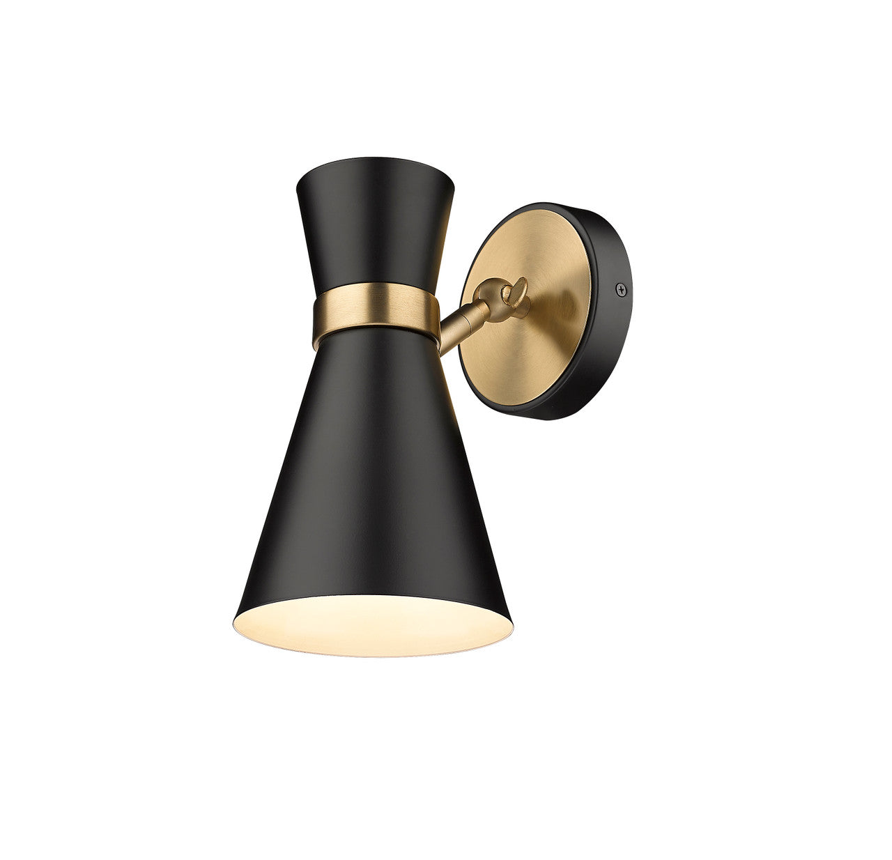 Z-Lite Soriano 1 Light Wall Sconce in Matte Black + Heritage Brass 728-1S-MB-HBR