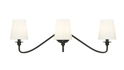 Z-Lite Gianna 3 Light Wall Sconce in Matte Black 7509-3S-MB