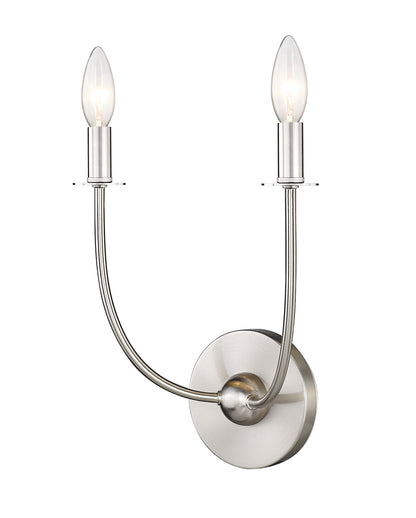 Z-Lite Shannon 2 Light Wall Sconce in Brushed Nickel 3040-2S-BN