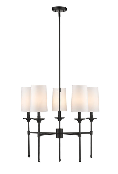 Z-Lite Emily 5 Light Chandelier in Matte Black 3033-5MB