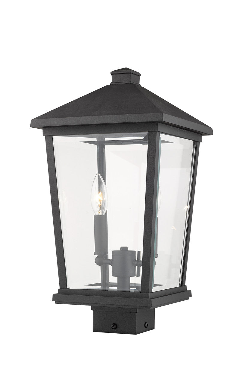 Z-Lite Beacon 2 Light Outdoor Post Mount Fixture in Black 568PHBS-BK