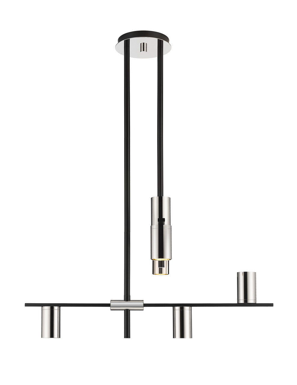 Z-Lite Calumet 6 Light Chandelier in Matte Black + Polished Nickel 814-6MB-PN