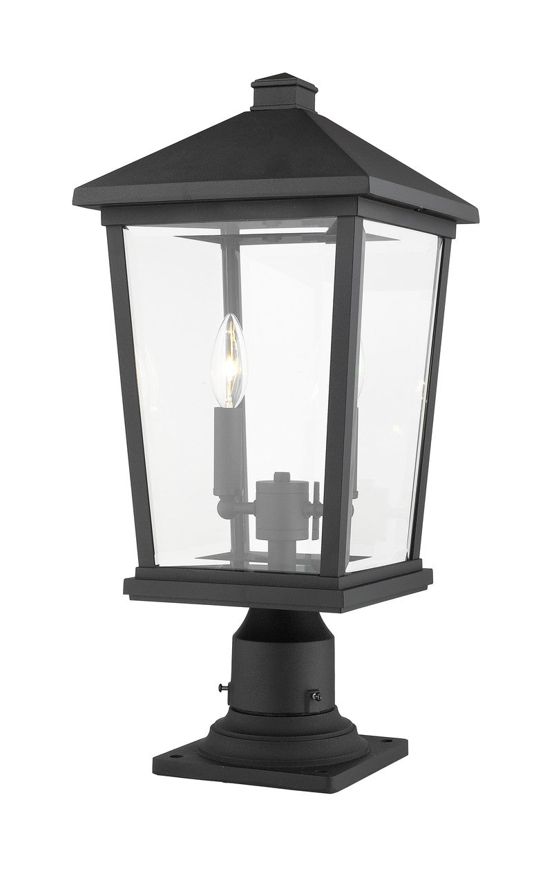 Z-Lite Beacon 2 Light Outdoor Pier Mounted Fixture in Black 568PHBR-533PM-BK