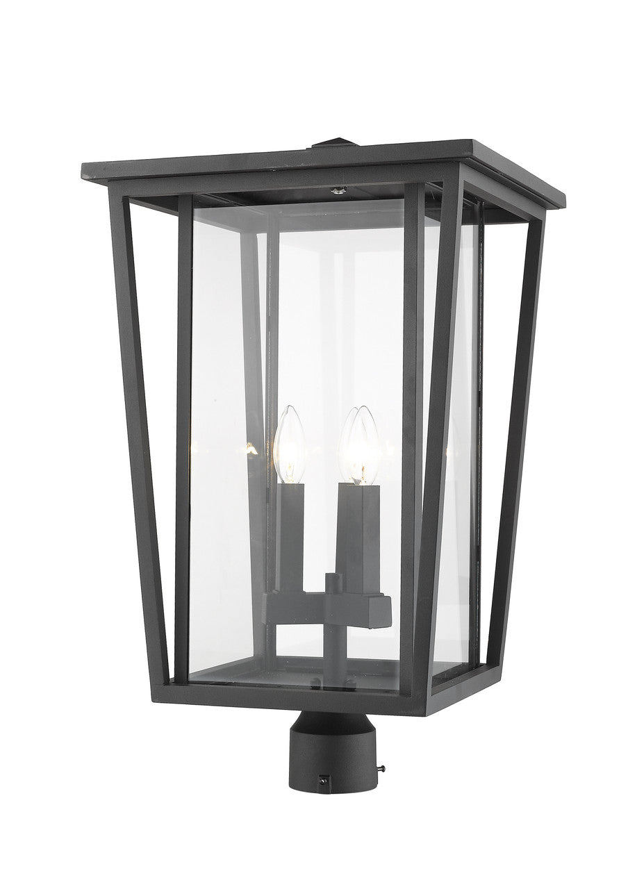 Z-Lite Seoul 3 Light Outdoor Post Mount Fixture in Black 571PHXLR-BK