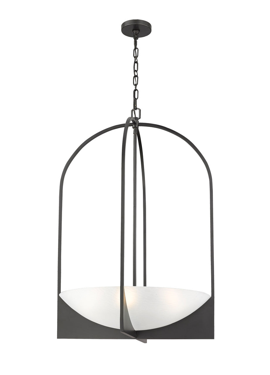 Z-Lite Devon 6 Light Chandelier in Matte Black 1947-38MB