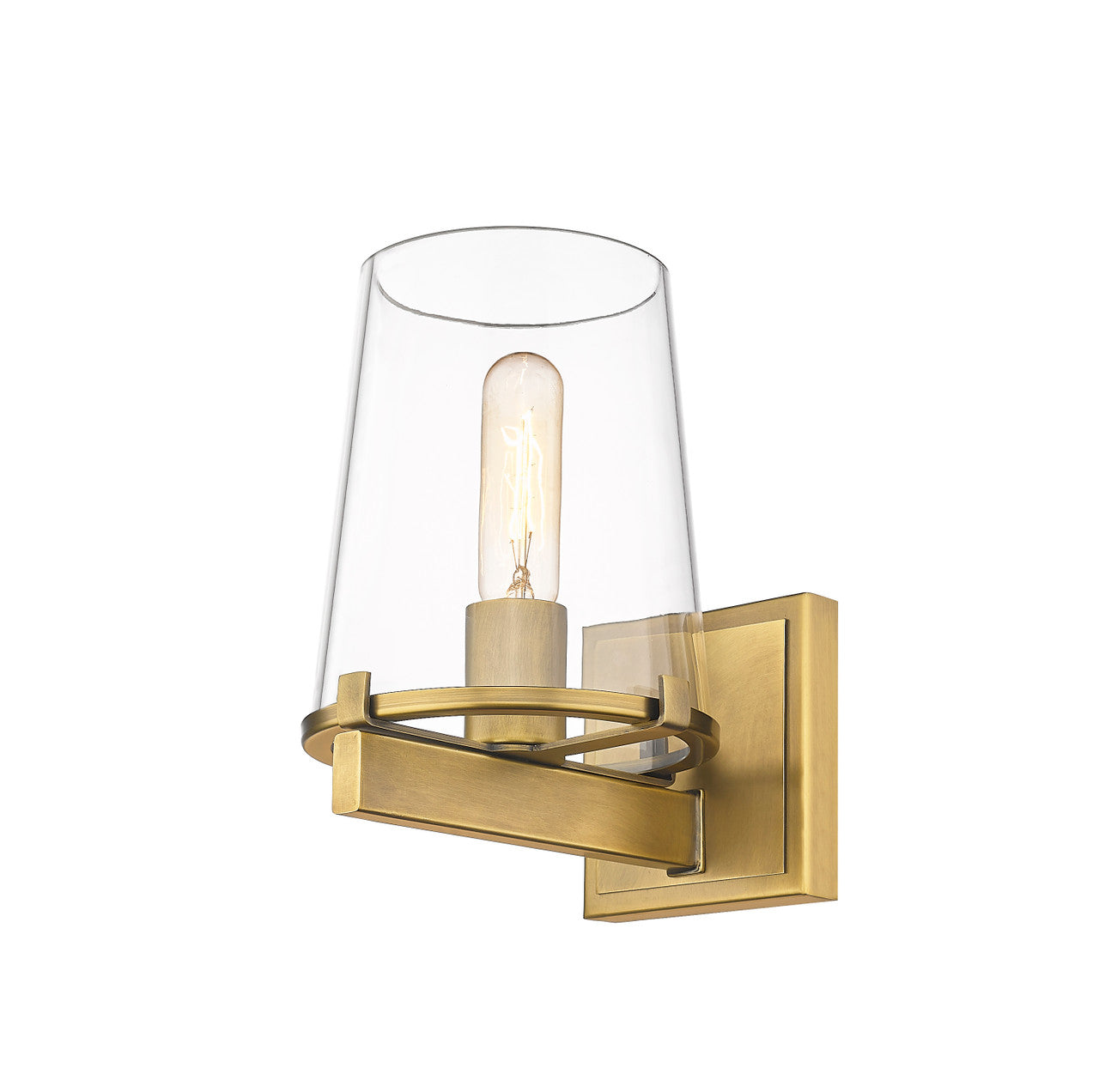 Z-Lite Callista 1 Light Wall Sconce in Rubbed Brass 3032-1V-RB