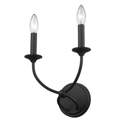 Z-Lite Arabella 2 Light Wall Sconce in Matte Black 3500-2S-MB